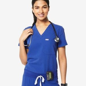 Figs Catarina Scrub Top in Winning Blue